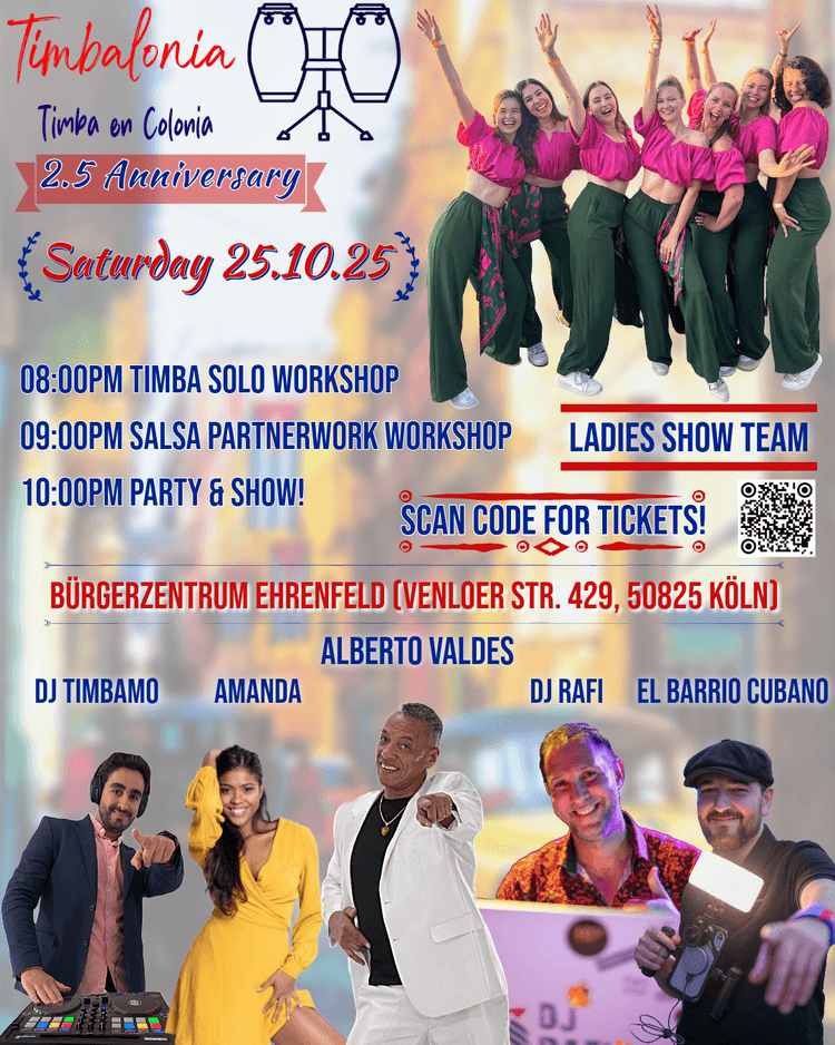Flyer for the Timbalonia second anniversary party