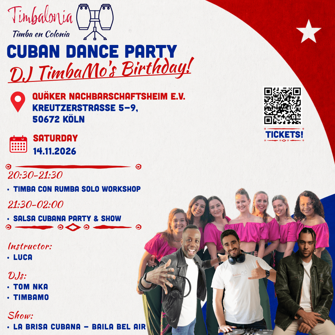 Flyer for DJ TimbaMo’s Birthday Edition at Timbalonia on 14 November 2026